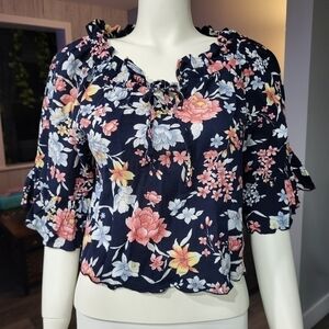 DATURA - Open shoulder floral print vintage style.